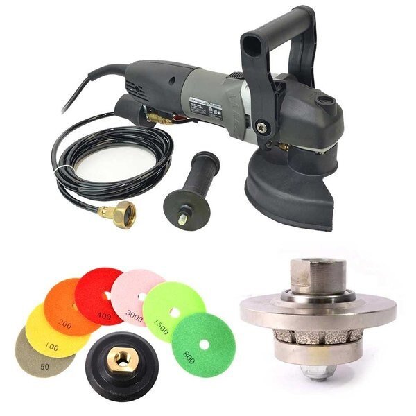VSP5 5" Var Speed Polisher, 45Â° 3/8" Diamond Profile Wheel & 8 pc 5" Diamond Polishing Pad Set, Hardin, Mfr#: BRT38POLSET