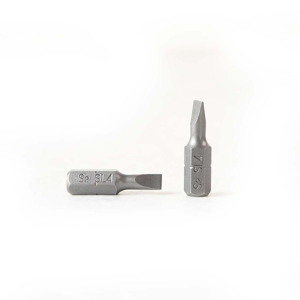 Single End Slotted Screwdriver Bits - 1 Inch Long - 4mm Wide Slot, PK 50, Superior Steel, Mfr#: BS104-50PK