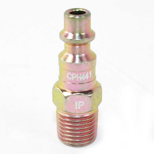 1/4 Inch Industrial Steel Coupler Plug x 1/4 Inch Male NPT, Interstate Pneumatics, Mfr#: CPH441