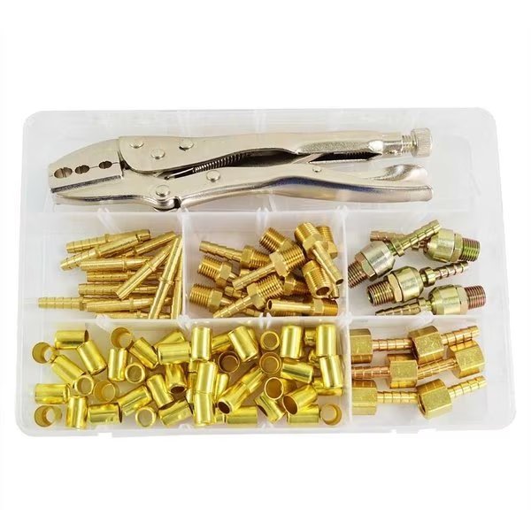 Hose Repair Kit With Crimp Tool (For 3/16 Inch, 1/4 Inch ID Hose), Interstate Pneumatics, Mfr#: H4FK