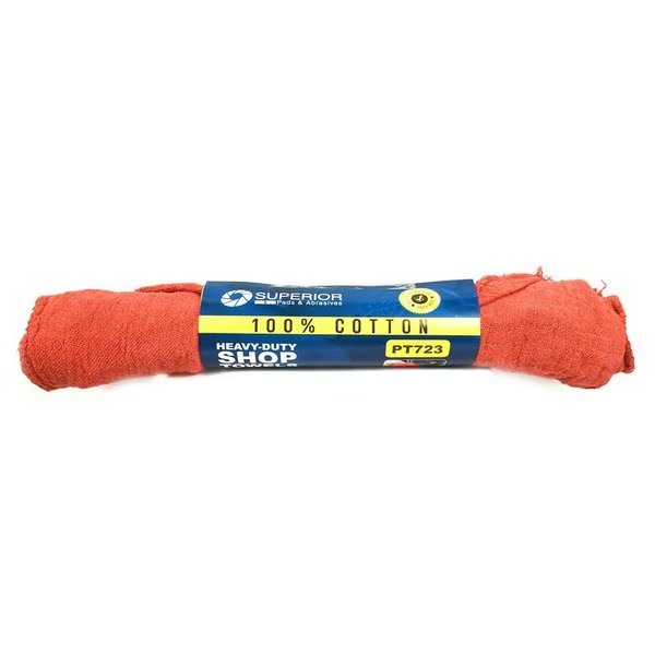 12 Inch x 14 Inch Red Shop Towel - 100% Cotton, PK 6, Superior Pads And Abrasives, Mfr#: PT723