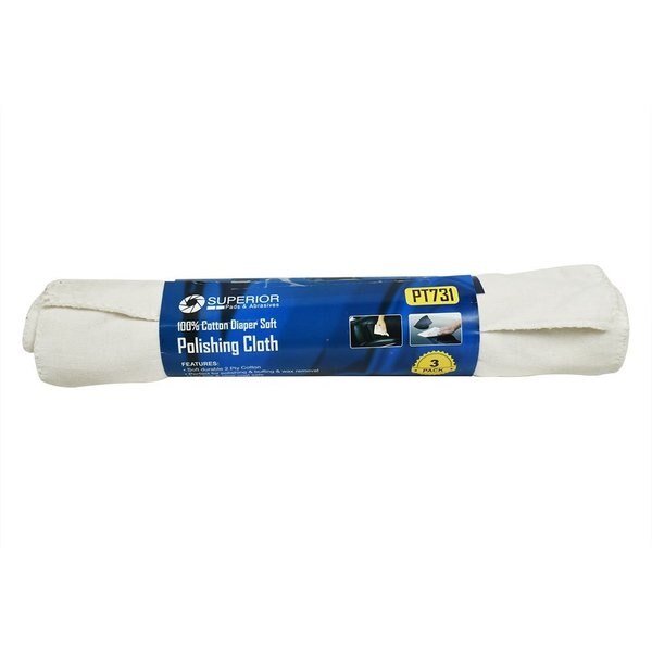 11 Inch x 17 Inch Polishing Cloth, PK 3, Superior Pads And Abrasives, Mfr#: PT731