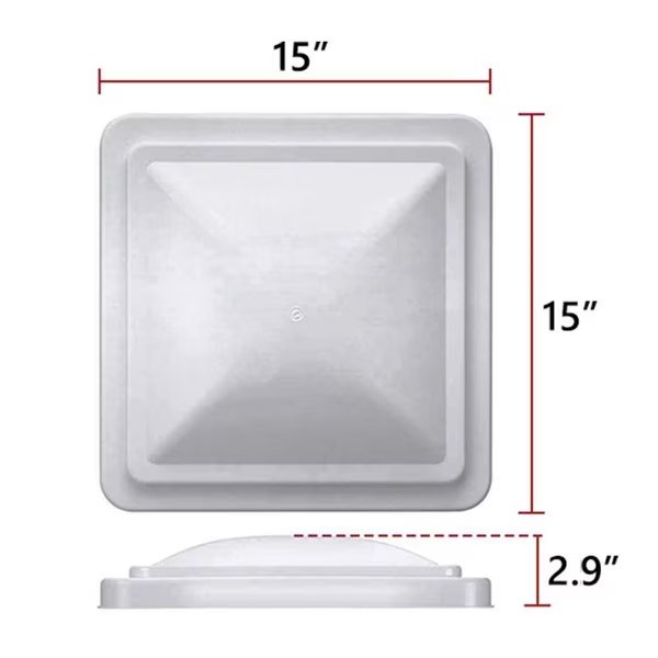 RV Trailer Roof Vent Lid / Cover Universal Replacement - White, Superior Electric, Mfr#: RVA1550W