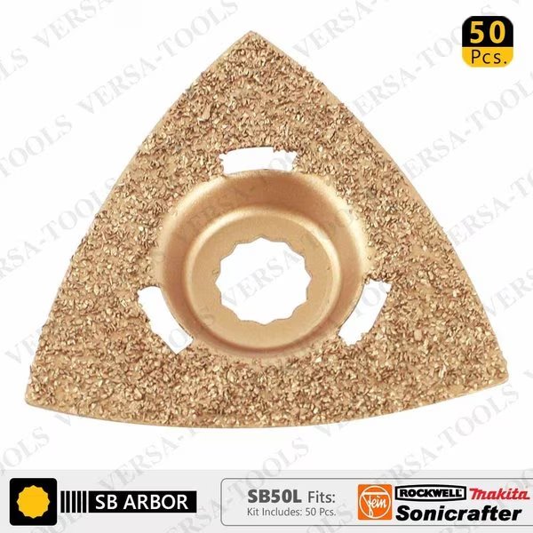 80mm Triangular Carbide RASP, 8mm Offset Mount, PK 50, Versa Tool, Mfr#: SB50L