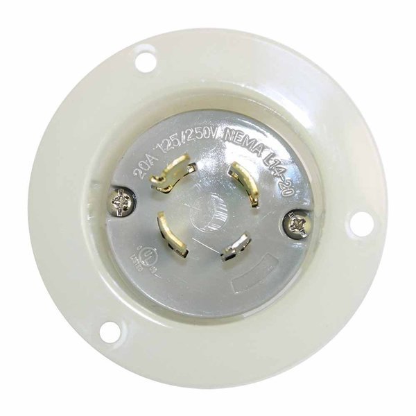 Twist Lock Flange Plug 3-Pole 4-Wire 20A 125/250V NEMA L14-20P, Superior Electric, Mfr#: YGF170