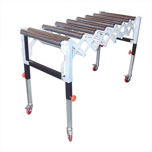 Adjustable Expandable Gravity Wheel 9 Roller Conveyor Flexible Table, Oasis Machinery, Mfr#: T1732