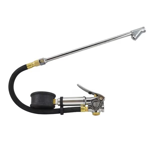 Dial Inflator 5-160 PSI w/ 12" Blk Steel Braided Hose Whipend & 11" Straight-in Dual Foot Tilt-Lock, Interstate Pneumatics, Mfr#: TF7108LW