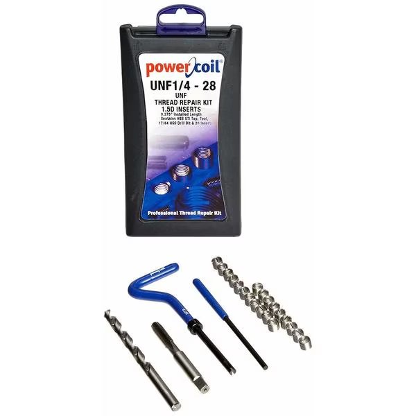 Helical Insert Repair Kit, Helical Inserts, 1/4"-28, Steel, Crossroad Distributor Source, Mfr#: 3534-1/4K