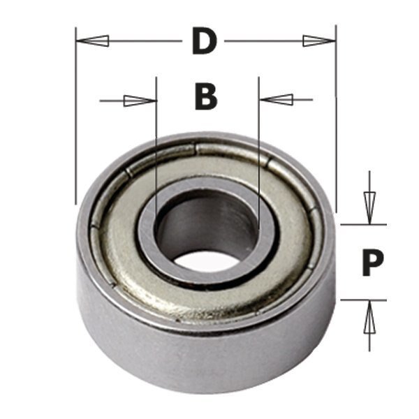 Bearing, 1-1/4-Inch Diameter, 8mm Smaller Diameter, Cmt, Mfr#: 791.033.00