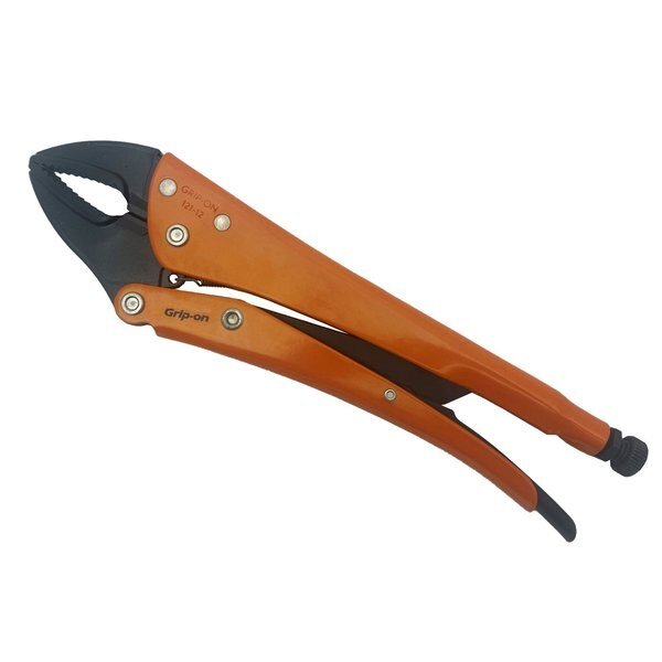 Locking Pliers 12"CURVED W/CUT-ORANGE, Grip-On, Mfr#: GR12112
