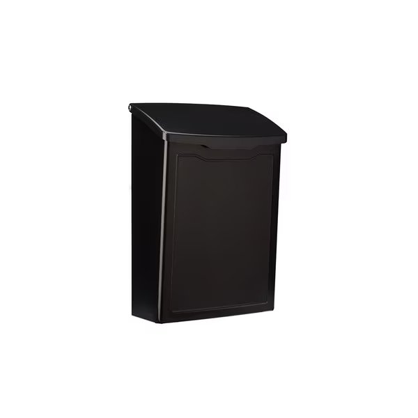 Architectural Mailboxes Marina Galvanized Steel Wall Mount Mailbox, 2681B, Black, Small Capacity, Architectural Mailboxes, Mfr#: 2681B