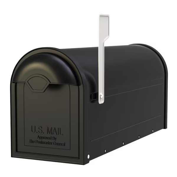 Winston Galvanized Steel Post Mount Mailbox, Compatibility Code F, 8830B-10, Black, Medium Capacity, Architectural Mailboxes, Mfr#: 8830B-10