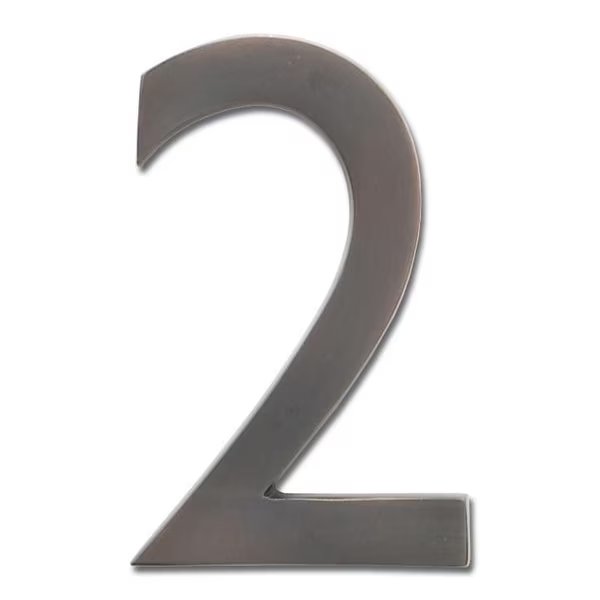 Brass 4 inch Floating House Number Dark Aged Copper 2, Architectural Mailboxes, Mfr#: 3582DC-2
