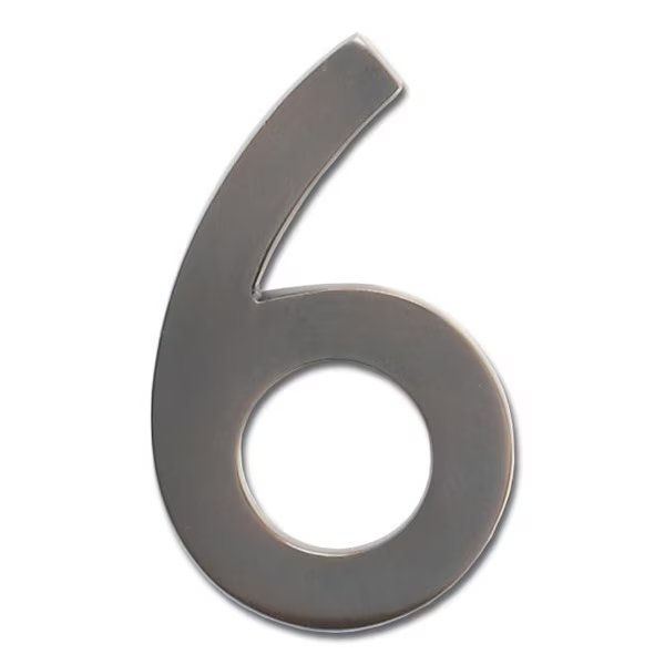 Brass 5 inch Floating House Number Dark Aged Copper 6, Architectural Mailboxes, Mfr#: 3585DC-6