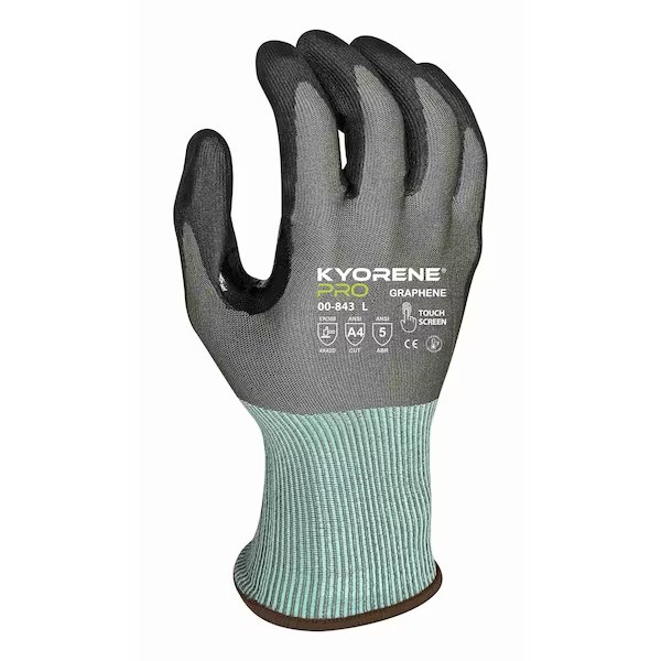 18g Gray 
Graphene A4 Liner with Black Polyurethane
Palm Coating (S) PK Gloves, Kyorene Pro, Mfr#: 00-843 (S)