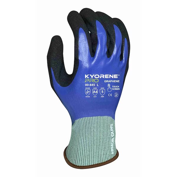 18g Gray 
Graphene A4 Liner With Black HCT MicroFoam
Nitrile Palm Coating (XL) PK Gloves, Kyorene Pro, Mfr#: 00-845 (XL)