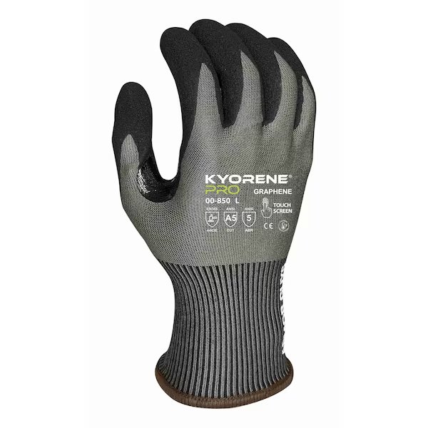 15g  Graphene Liner with  Black HCT MicroFoam Nitrile Palm Coating (XS) PK Gloves, Kyorene Pro, Mfr#: 00-850 (XS)