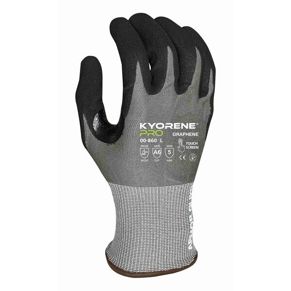 18g  Graphene Liner with Black HCT MicroFoam Nitrile Palm Coating (XS) PK Gloves, Kyorene Pro, Mfr#: 00-860 (XS)