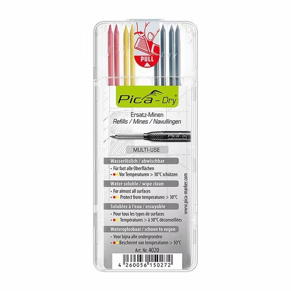 Dry Water Soluble Multi-Use Refill Leads, Assorted, Graphite, Red & Yellow, 8PK, Pica, Mfr#: 4020