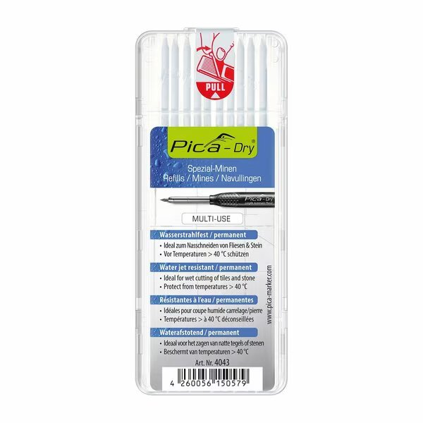 Dry Special Water Jet Resistant Refill Leads, White, 10PK, Pica, Mfr#: 4043