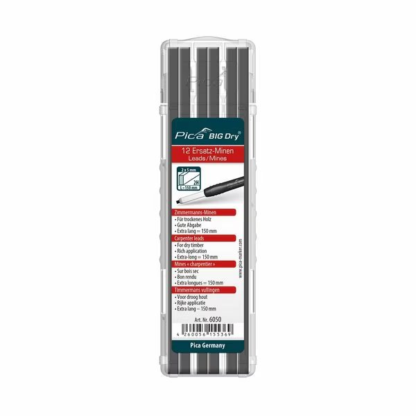 Big Dry Standard Hard Refill Leads for Carpenters, 12PK, Pica, Mfr#: 6050/SB