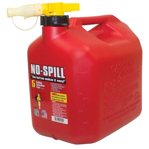 NO-SPILL Red 5 Gallon No Spill Fast Flow Portable Fuel Can - Professional Quality, No-Spill, Mfr#: 765-104