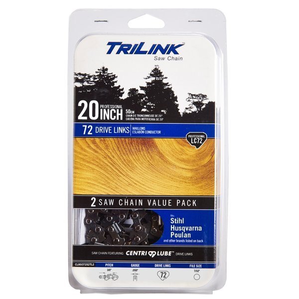 Chainsaw Chain 3/8 STD Chisel .050 72DL 2 for Solo 603 D72T-72V;, Trilink, Mfr#: CL85072X2TL2
