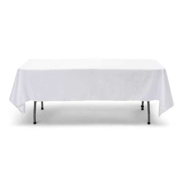 60" x 102" Polyester Tablecloth, White, Atlas Commercial Products, Mfr#: PY-60x102-01