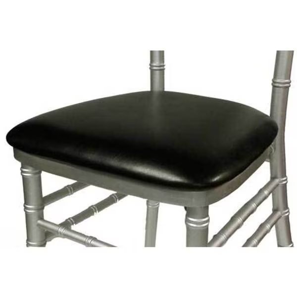 Chiavari Cushion, Wood-backed Cushions, Vinyl, Black, Atlas Commercial Products, Mfr#: WBC4BKVNL