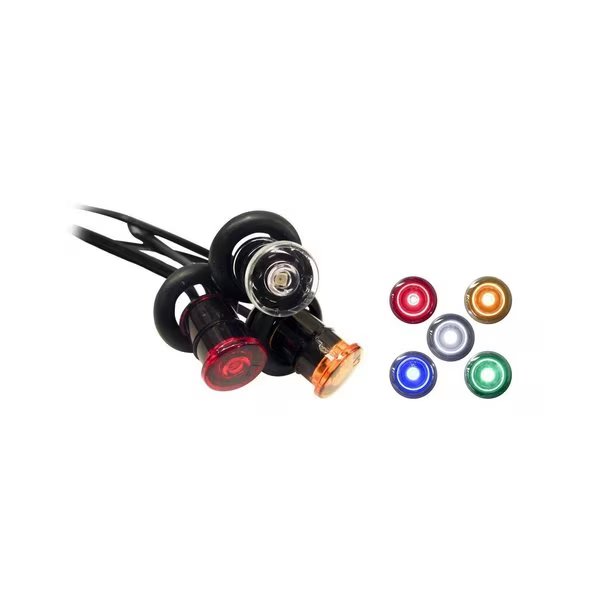 3/4" Mini P2 Sidemarker Ambr Lens Wht Grnd Wire, Tecniq, Mfr#: TQ S33-AA09-1