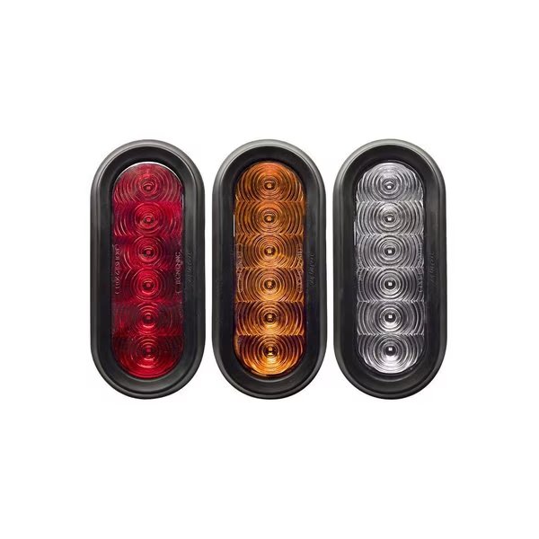 6" Oval Rvrs 6 Led Wht Grmt Mnt Clr Lens Pgtail, Tecniq, Mfr#: TQ T66-WCRP-1