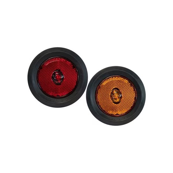 2.5" Round Amber Pc Sidemarker W/Reflector, Tecniq, Mfr#: TQ S24-AA00-1