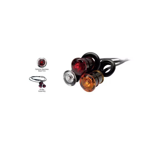 Mini Pc Sidemarker Amber Lens W/White Ground Wire, Tecniq, Mfr#: TQ S34-AA09-1