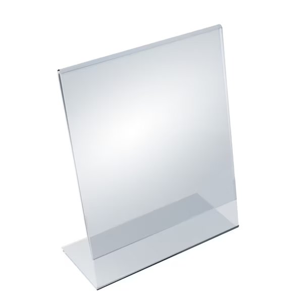 Angled L-Shaped Sign Holder Frame with Slant Back Design 8.5x 11''High- Vertical/Portrait, 10-Pack, Azar Displays, Mfr#: 112714