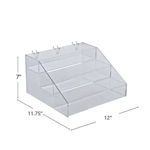 Three-Tier Step Display: 12"W x 11.75"D x 7"H, Azar Displays, Mfr#: 326050