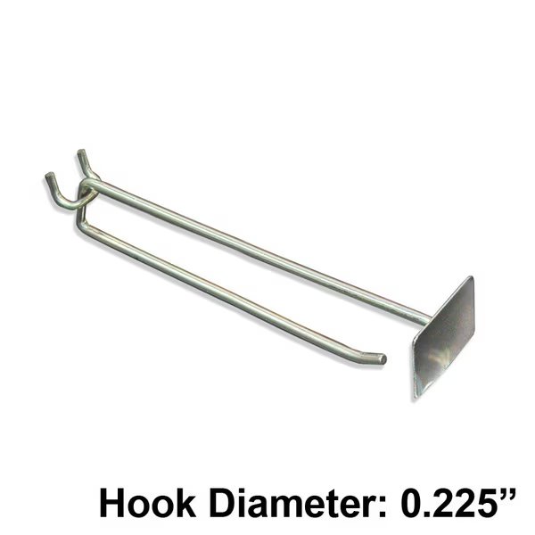 8" Metal Wire Scan Hook: 0.225" Dia., PK50, Azar Displays, Mfr#: 700818