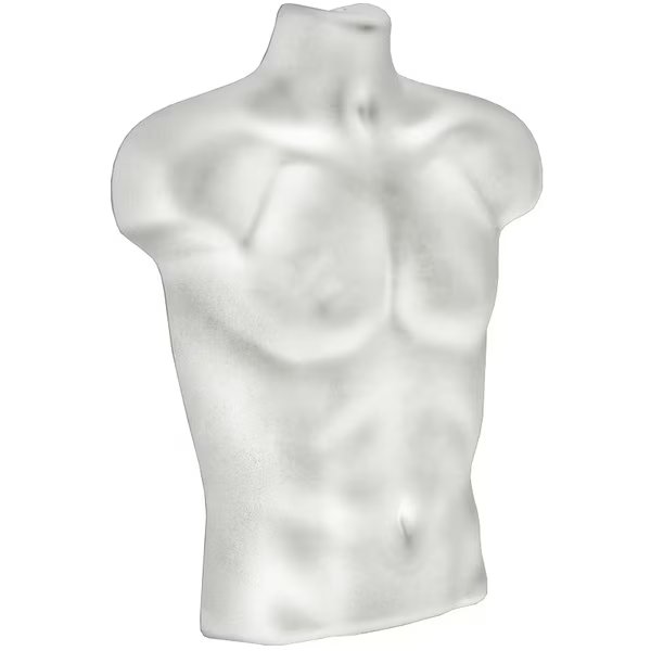 White Plastic Male Bust for Pegboard and Slatwall, PK2, Azar Displays, Mfr#: 900518-WHT