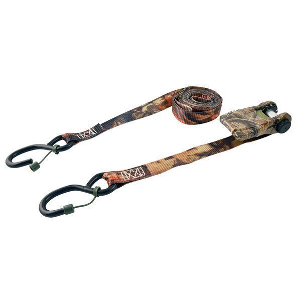 1X8Ft 1500 lb Ratchet Tie Down w/ Cap Locks CAMO, Erickson, Mfr#: 35612