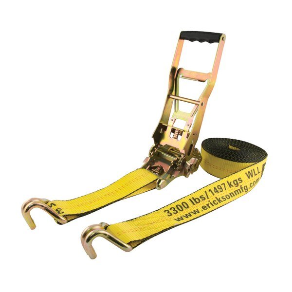 2"X30Ft 10,000 lb "The Multiplier" Ratchet Strap w/ Dbl J Hks Bulk, Erickson, Mfr#: 58511
