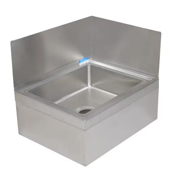 2-Sided Stainless Steel Backsplash For BKMS-2424 Mop Sinks, 18 GA T-304, Bk Resources, Mfr#: MS-2424-SS2