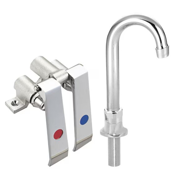 Knee Valve Assembly, Deck Mount, 3-1/2" Gooseneck Swivel Spout, Bk Resources, Mfr#: BKKV-DGS-G