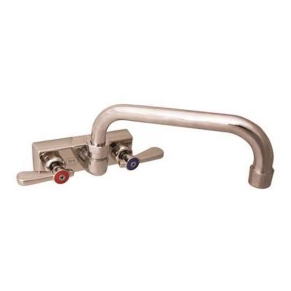 Evolution 4" Splash Mount Stainless Steel Faucet, 8" Swing Spout, Bk Resources, Mfr#: EVO-4SM-8