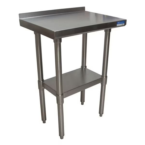 Work Table Stainless Steel With Undershelf, 1.5" Rear Riser 30"Wx18"D, Bk Resources, Mfr#: VTTR-1830
