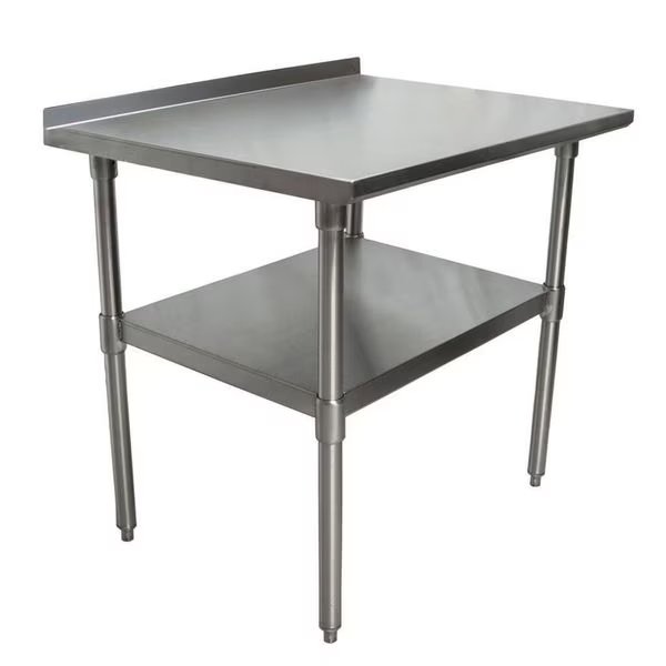 Work Table Stainless Steel With Undershelf, 1.5" Rear Riser 36"Wx24"D, Bk Resources, Mfr#: VTTR-3624