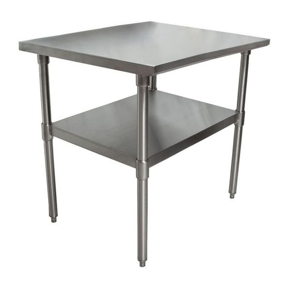 Flat Top Work Table Stainless Steel w/Galvanized Undershelf 24"Wx24"D, Bk Resources, Mfr#: VTT-2424
