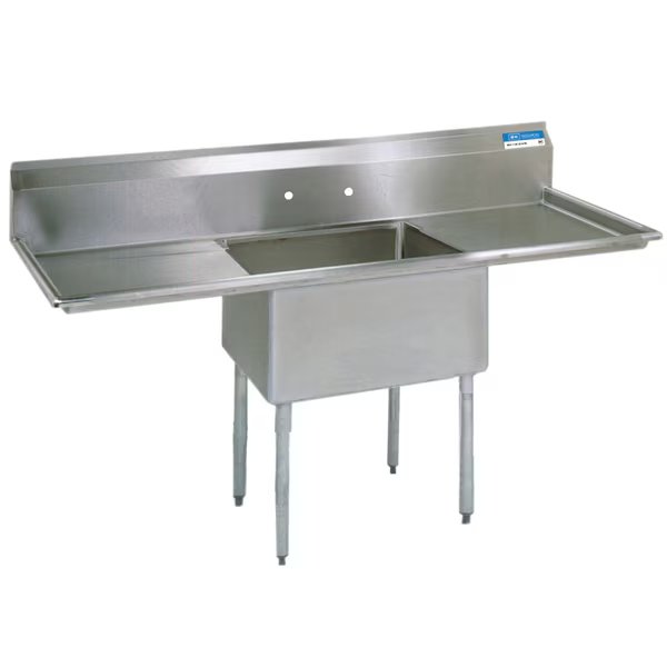 29.8125 in W x 72 in L x Free Standing, Stainless Steel, One Compartment Sink, Bk Resources, Mfr#: BKS-1-24-14-24T