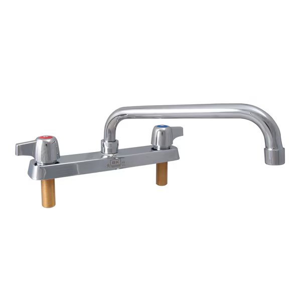 Workforce Standard Duty Faucet, 14" Swing Spout, 8" O.C. Deck Mount, Bk Resources, Mfr#: BK8D-14-G