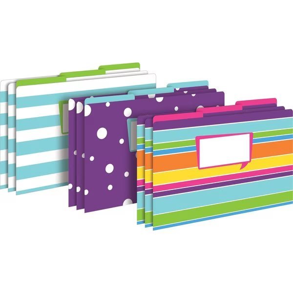 Happy Designer Legal-Size File Folders, Multi-Design Set, 9/Package, Barker Creek, Mfr#: 2502