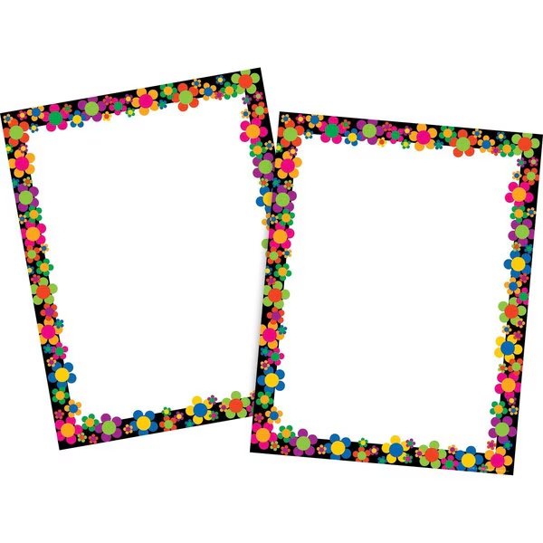 Neon Flower Power Computer Paper, 100 sheets/Package, Barker Creek, Mfr#: 3617