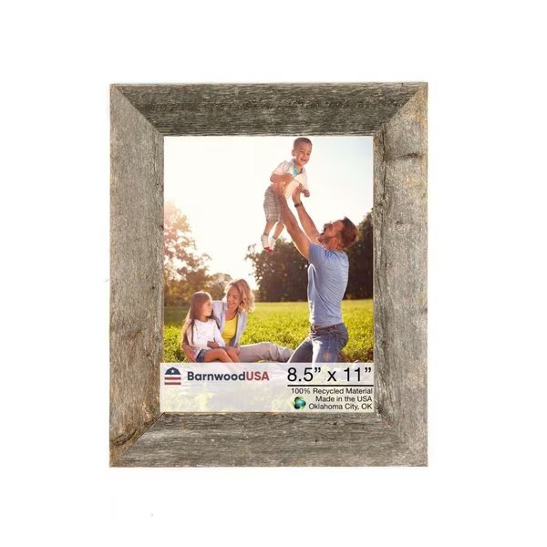Rustic Farmhouse Reclaimed 8.5x11 Picture Frame (Weathered Gray), Barnwoodusa, Mfr#: 672713210443